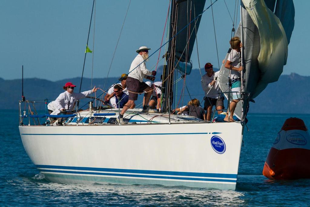 Tulip crew working hard even in the light breeze. - Airlie Beach Race week 2013 © Shirley Wodson